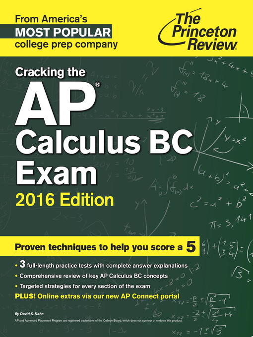Title details for Cracking the AP Calculus BC Exam, 2016 Edition by Princeton Review - Available